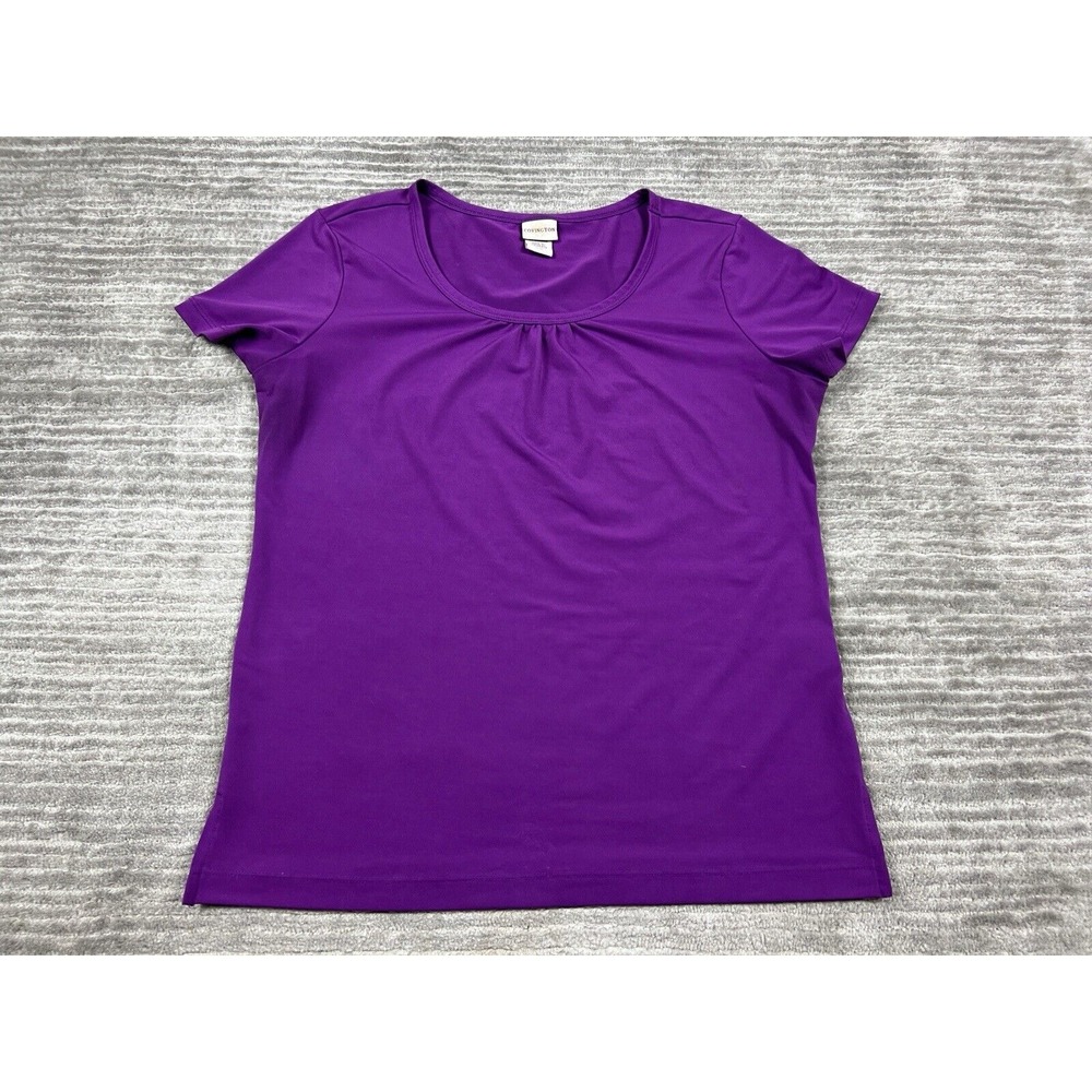 Covington Top Womens Medium Purple Shortsleeve Polyester Blend